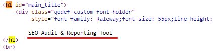 h1 tag w kodzie źródłowym